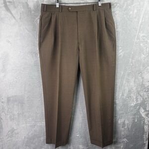 Brooks Brothers Brooksease Brown Wool Dress Pants Men's 38R Pleated